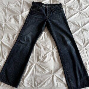 7 For All Mankind Relaxed Button Fly Jeans 32 Dark Wash Made in USA 100% Cotton